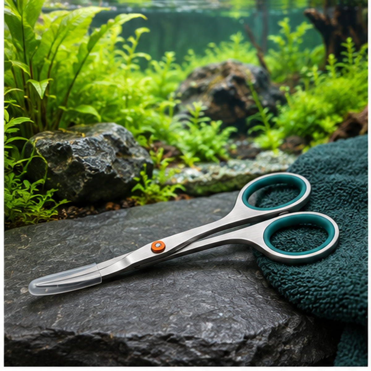 Curved Aquascaping Scissors — lifestyle